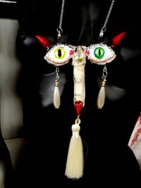 Satanic Necklace, Upside Down Cross, Antichrist Middle Finger Amulet Talisman, Occult Symbols Lucifer Satan