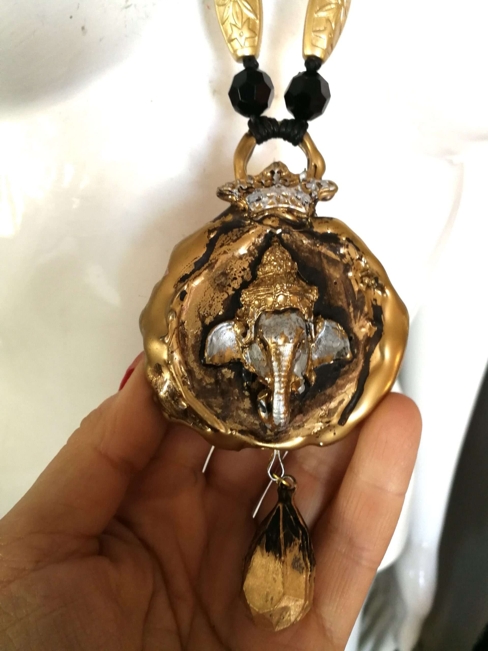 Lord Ganesha Hinduist Talisman, Elephant God Hindu Amulet Bhagavad Gita, Indian Magic Goddess Lotus