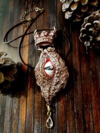 Dragon Crown, Satanic Necklace Gothic Amulet, All Seeing Eye Evil Pendant, Shield of Faith Talisman