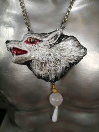 White Wolf, Necklace Pendant Charm Wild Animals, Forest Wildlife, Talisman Spirit Guide Protection Amulet