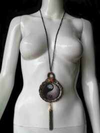 Yin and Yang Buddhist Tibetan, Quan Kuan Guan Kwan Yin Oriental Talisman, Lao Tzu Jewelry, Prayer Amulet Yoga Symbol