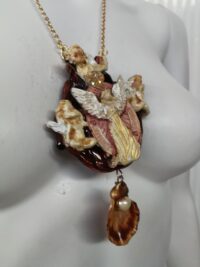 Lady Madonna, Prayer Amulet Guardian Angel Protective Talisman, Celestial Sacred Protection White Magic Pendant