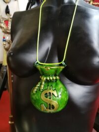 Dollar Symbol Necklace, Good Luck Pendant Amulet, Manifestation Money Wealth Attraction, Abundance Richness Talisman