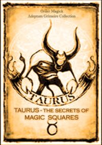 Antique Book, Occult Magic Square, Kabbalah Numerology Astrology Grimoire, Zodiac Horoscope Alchemy Symbols Taurus Sign
