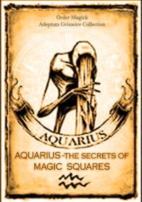 Antique Book, Occult Magic Square, Kabbalah Numerology Astrology Book, Zodiac Horoscope Pagan Symbols, Aquarius Sign
