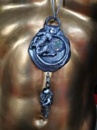 Xeno Alien, Superstar Necklace Amulet, Magic Powers Talisman Celestian, Extraterrestrial Figure ET Futuristic Monster