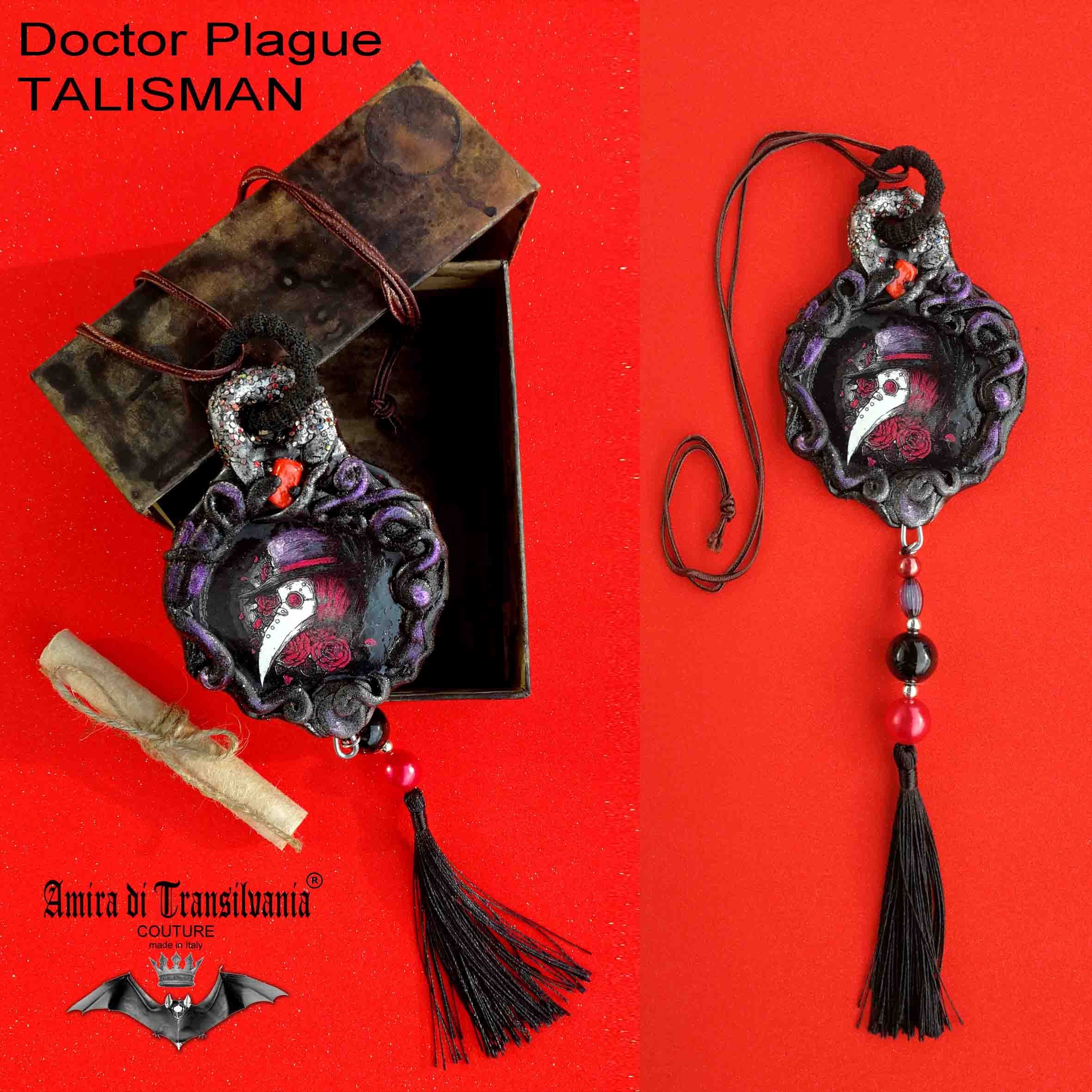 Doctor Plague, Venetian Mask Pendant Face Hat, Protective Amulet Steampunk, Protection Talisman Venezia Symbol