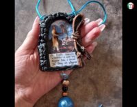 La Santa Muerte Pendant, Macabre Voodoo Magic Talisman Necklace, Witch Jewelry Gothic Skull Amulet