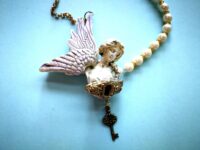 Guardian Angel, Cherubim Pendant Winged Angel Wings, Jewel Magic Talisman Archangel Charm, Cherub Amulet Greek Statue