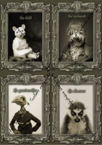 Animal Human Tarot Cards Deck, Rare Oracle Limited Edition, Spirits Guide Divination Cards, Vintage Antique Cartomancy