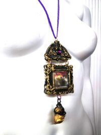 Black Mirror Amulet, Witch Talisman Occult Jewelry, Ars Goetia Portal Practical Magic Witchcraft Pendant