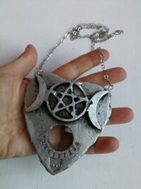 Ouija Board, Pentagram Star Triple Moon Necklace, Magic Powers Amulet, Witchcraft Pendant Occult Jewelry