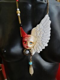 Angel and Demon, Winged Guardian Talisman Protection Pendant, Spiritual Sacred Energy Amulet Evil Eye