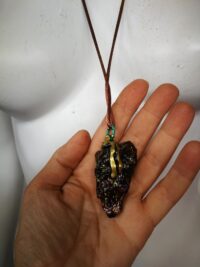 Vampire Energy, Uncut Gemstone Pendant, Blessing Bat Spell Protection Amulet, Magic Talisman Spiritual Raw Stone