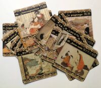 Japanese Tarot Card, Shunga Art Edo Period, Erotic Oracle Kabuki, Kimono Samurai Geisha Kamasutra