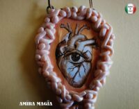 Love Attraction Amulet, Anatomical Heart Talisman, All Seeing Eye Magic Power Pendant Occult Protection