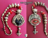 Vampire Jewelry, Bat Skull & Devil Eye Gothic Necklace, Dragon Crown Magic Talisman Amulet Pendant
