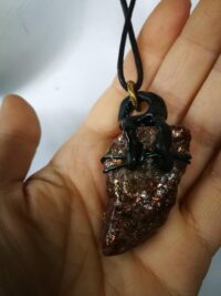 Witch Familiar, Ancient Spirit Companion Dragon Blessing Spell, Magic Necklace Pendant, Raw Stone Amulet