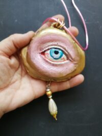 Realistic Eye, Angelic Protection Amulet Archangel Protective Talisman, Necklace Symbol All Seeing Eye Good Luck Pendant