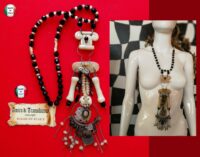 Ethnic Tribale Shamanic Pendant Bones, Vintage Occult Jewelry Magic Power, Sacred Witchcraft Occult Amulet