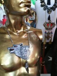 Silver Wolf Spirit Guide Protection Amulet, Magic Pentacle Charm Wild Animals, Forest Wildlife Talisman