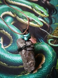 Witch Familiar, Ancient Spirit Companion Snake Serpent, Necklace Uncut Gemstone Pendant, Magic Portal Amulet