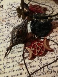 Triple Moon Talisman, Star Pentagram Luna Necklace, Lunar Phases Witchcraft Symbol Pendant, Spiritual Esoteric Jewelry