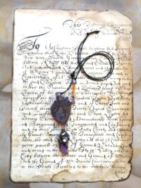 Saint Germain, Purple Heart Pendant, Purple Flame Immortality Stone, Witch Goth Jewelry, Gothic Amulet Necklace Talisman