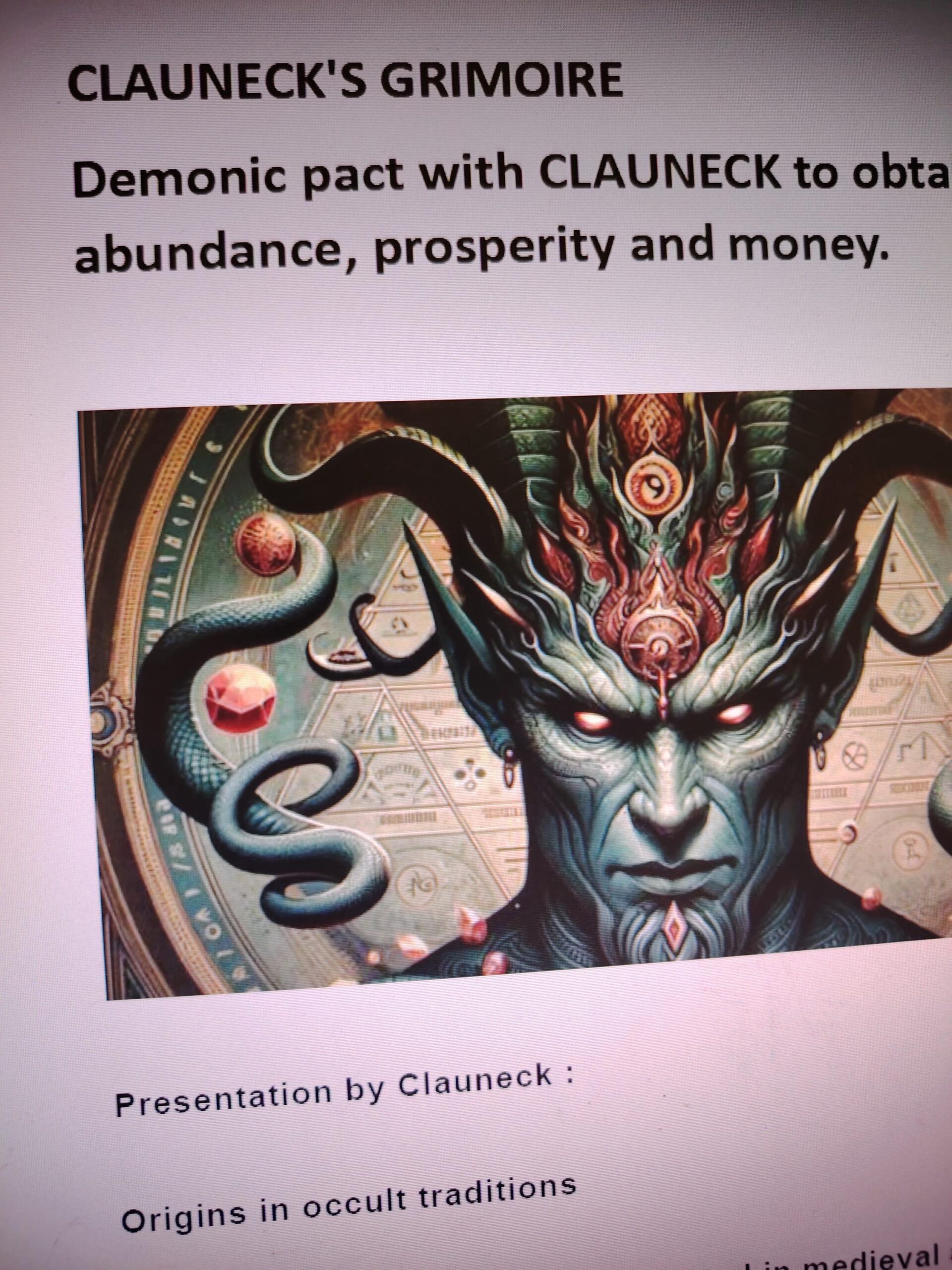 Forbidden Knowledge, Luciferian Clauneck Bune Mammon Lucifer, Magick Grimoire Money Mindset, Practical Magic Book