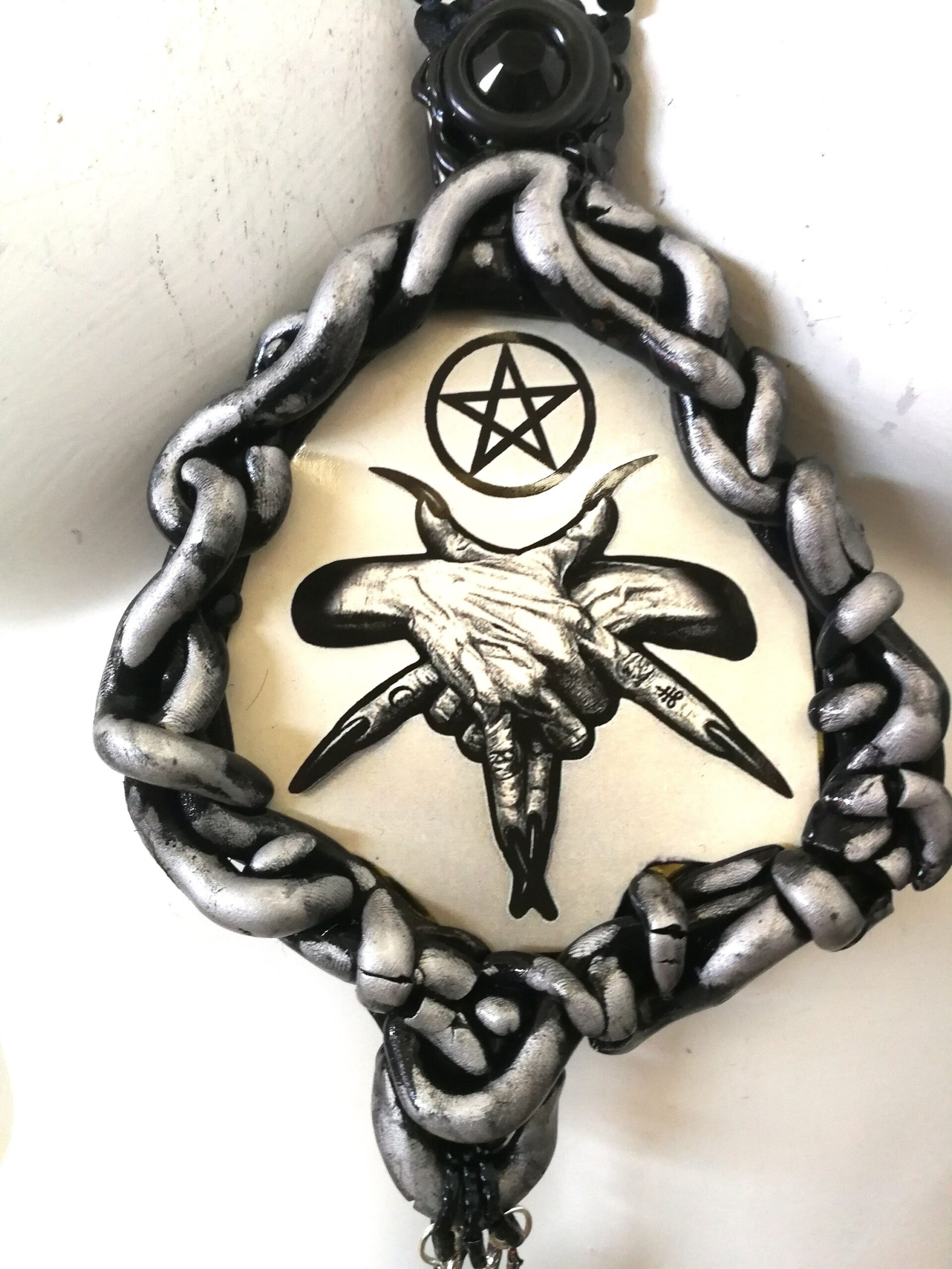 Dark Witch Amulet, Inverted Pentagram Witchcraft Symbol, Magic Evil Eye Pendant Talisman Occult Jewelry