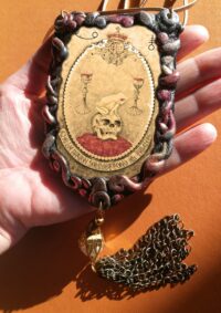 Frog and Toad Amulet, Witch Skull Talisman Occult Jewelry, Saint Graal Crown Witchcraft Magic