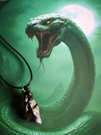 Leviathan Axe, Ancient Spirit Companion Snake Serpent, Necklace Uncut Gemstone Pendant, Magic Power Raw Stone Amulet