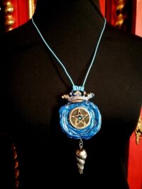 Witchcraft Symbol, Wicca Amulet Witch Talisman Royal Crown, Star Pentagram Magic Evil Eye Pendant