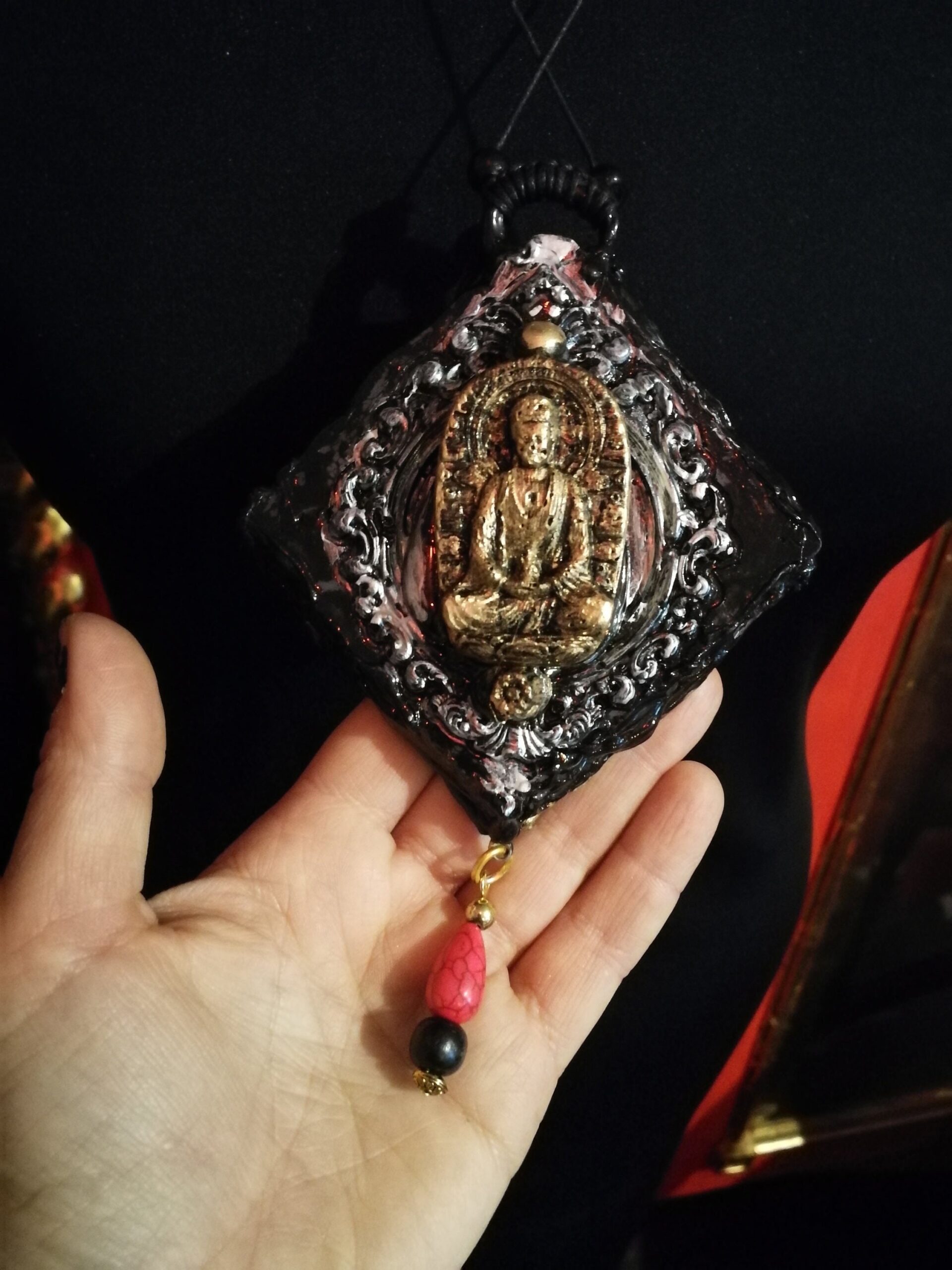 Magick Pendant of the Silent Lotus Spirit of the Golden Watcher Protection Manifestation Dragon Amulet