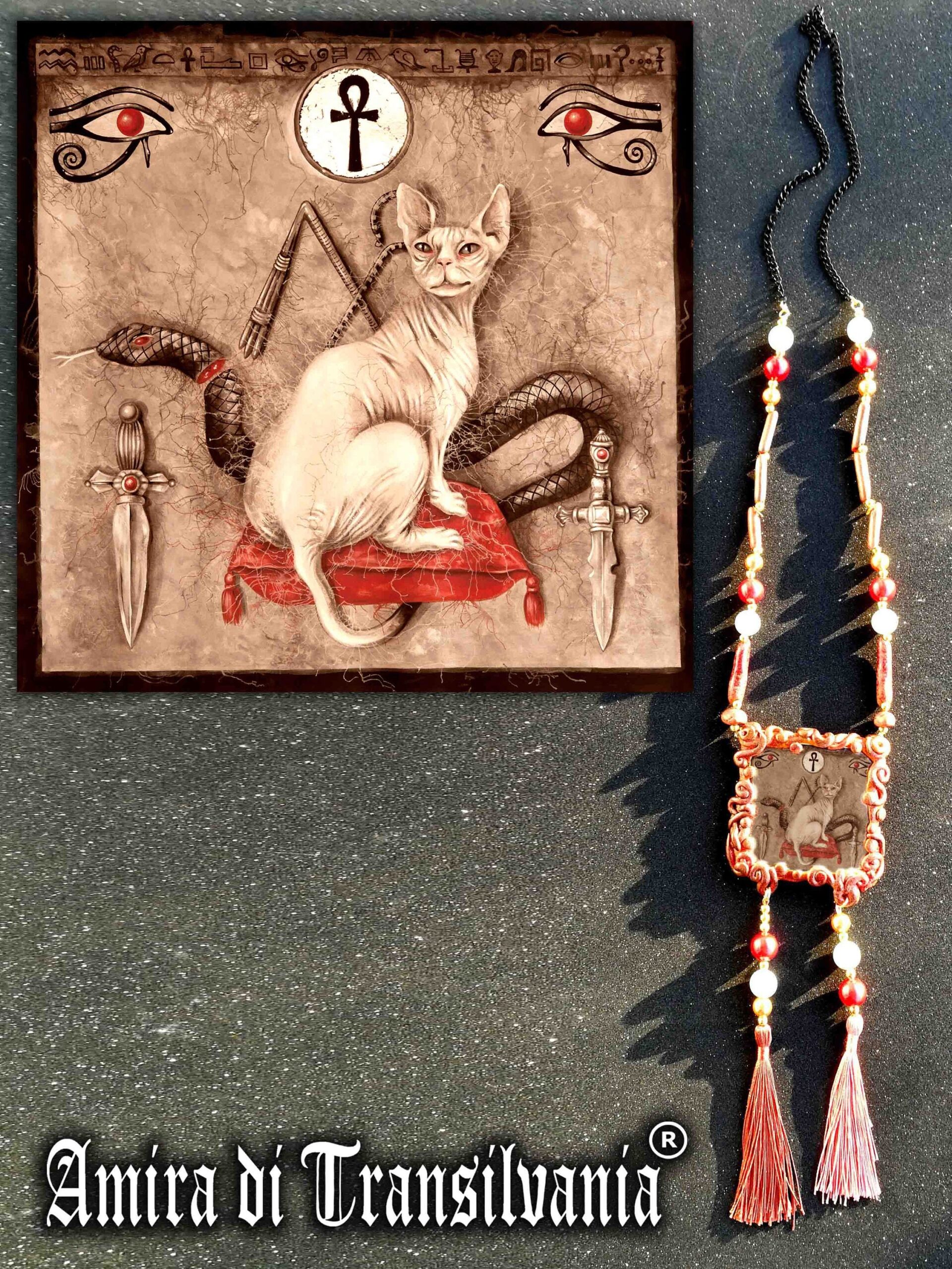 Sphynx Cat, Magic Talisman Egyptian Symbol Evil Queen Protection Amulet, Witchcraft Amulet Magical Power
