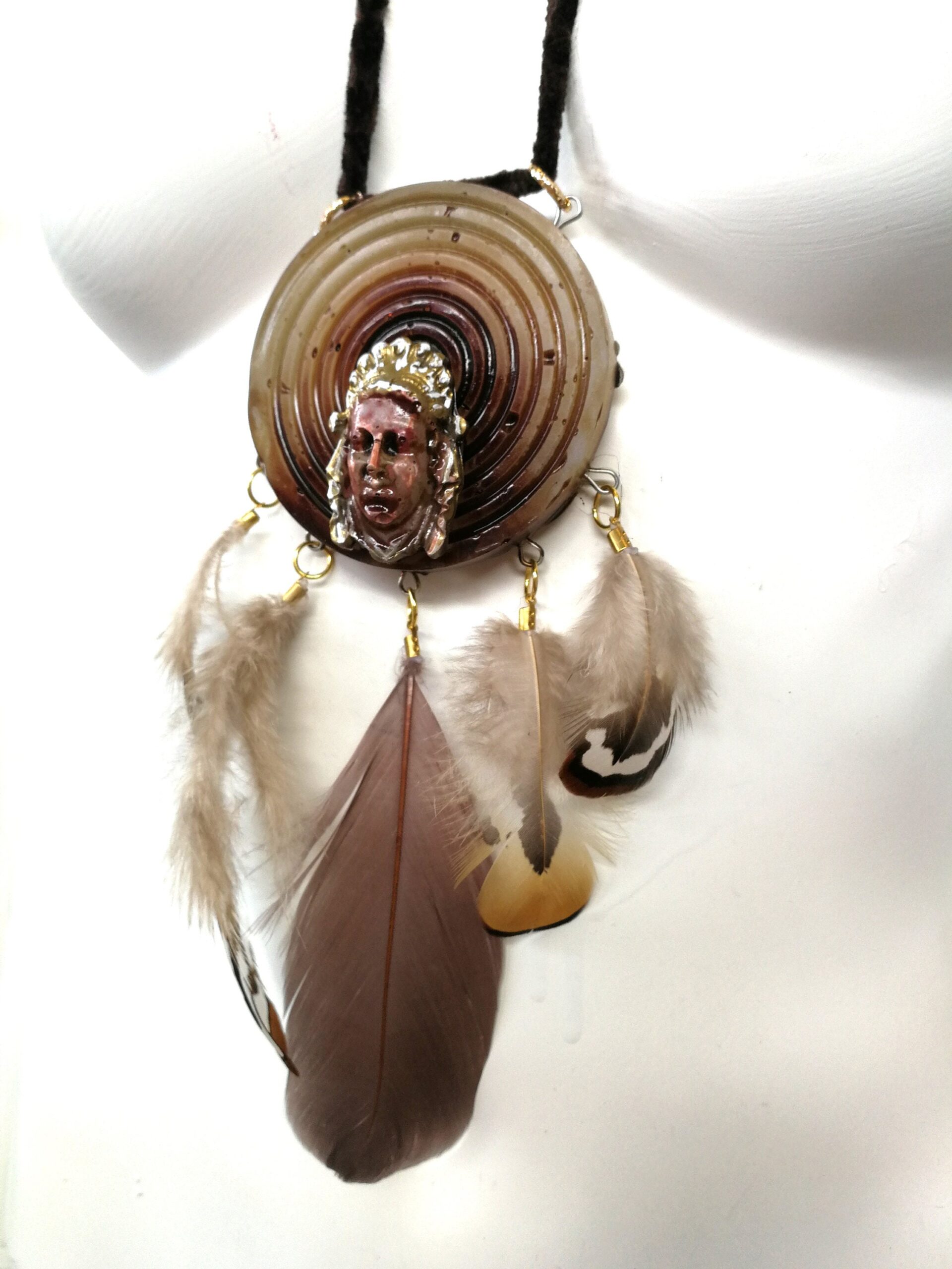 Dreamcatcher Amulet Necklace Native American, Shaman Drums Evil Eye Dream Catcher Talisman Occult Jewelry