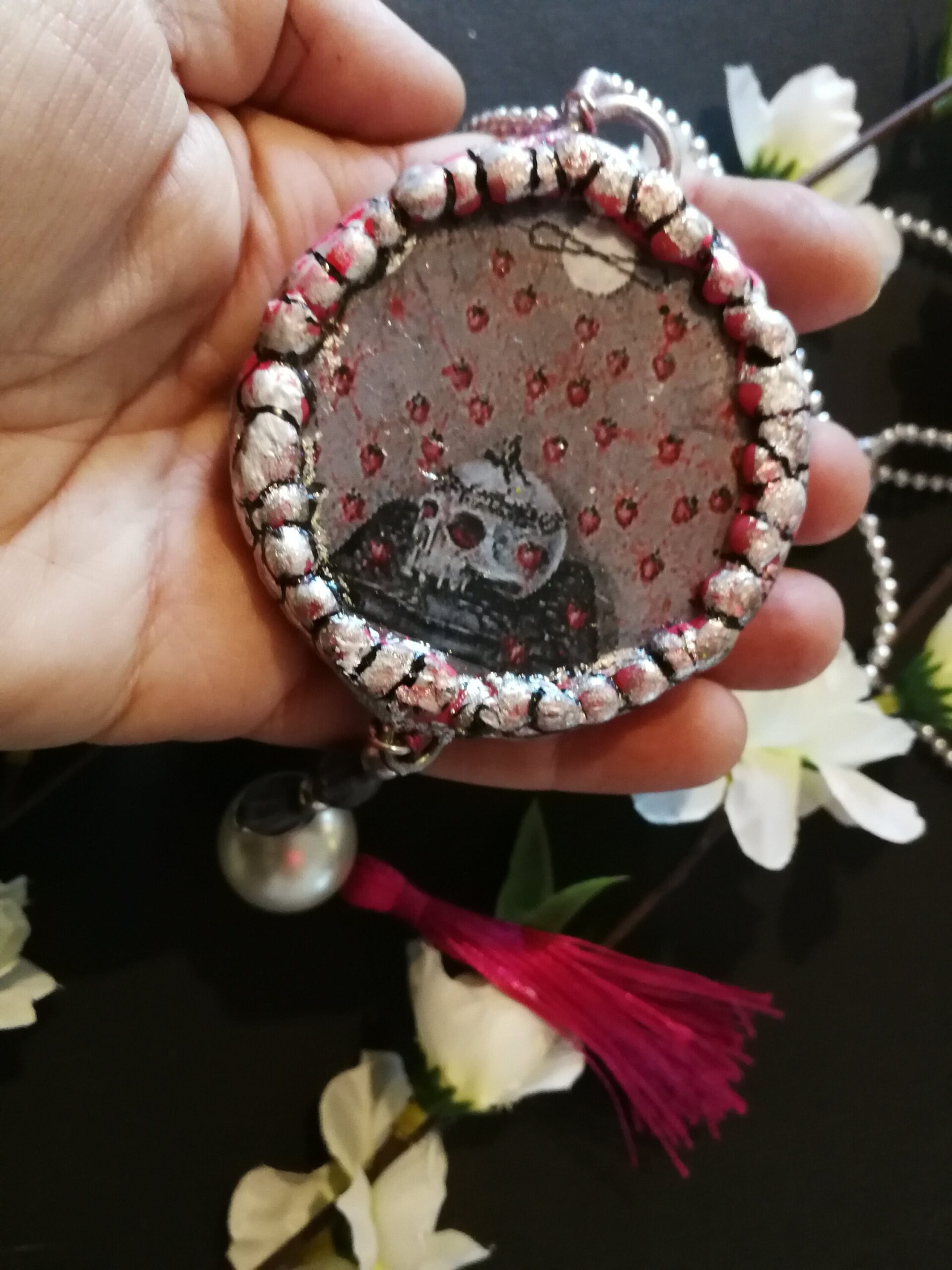 Voodoo Magic Talisman, Cursed Haunted Witchcraft Symbol Amulet, Ritual Pendant Jewelry Skull Skeleton Necklace