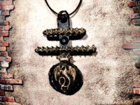 Dracula Talisman Bat Vampire, Gothic Cross Transylvania Necklace, Dragon Crown Pendant Bib, Count Vlad Tepes