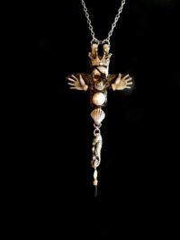 Pirates Jewelry Caribbean Cross, Punk Gothic Pendant Medieval Crown, Occult Spiritual Metaphysical Wild Amulet