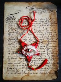 Occult Pendant of Demon Power, Baneful Magick Protection Amulet & Demonic Portal Dragon Eye Inverted Pentagram