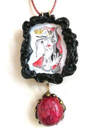 Satanic Pendant Dark Angel, The God of Evil Satan Figure, Demon Devil Talisman Archon, Black Magic Amulet Lord Lucifer