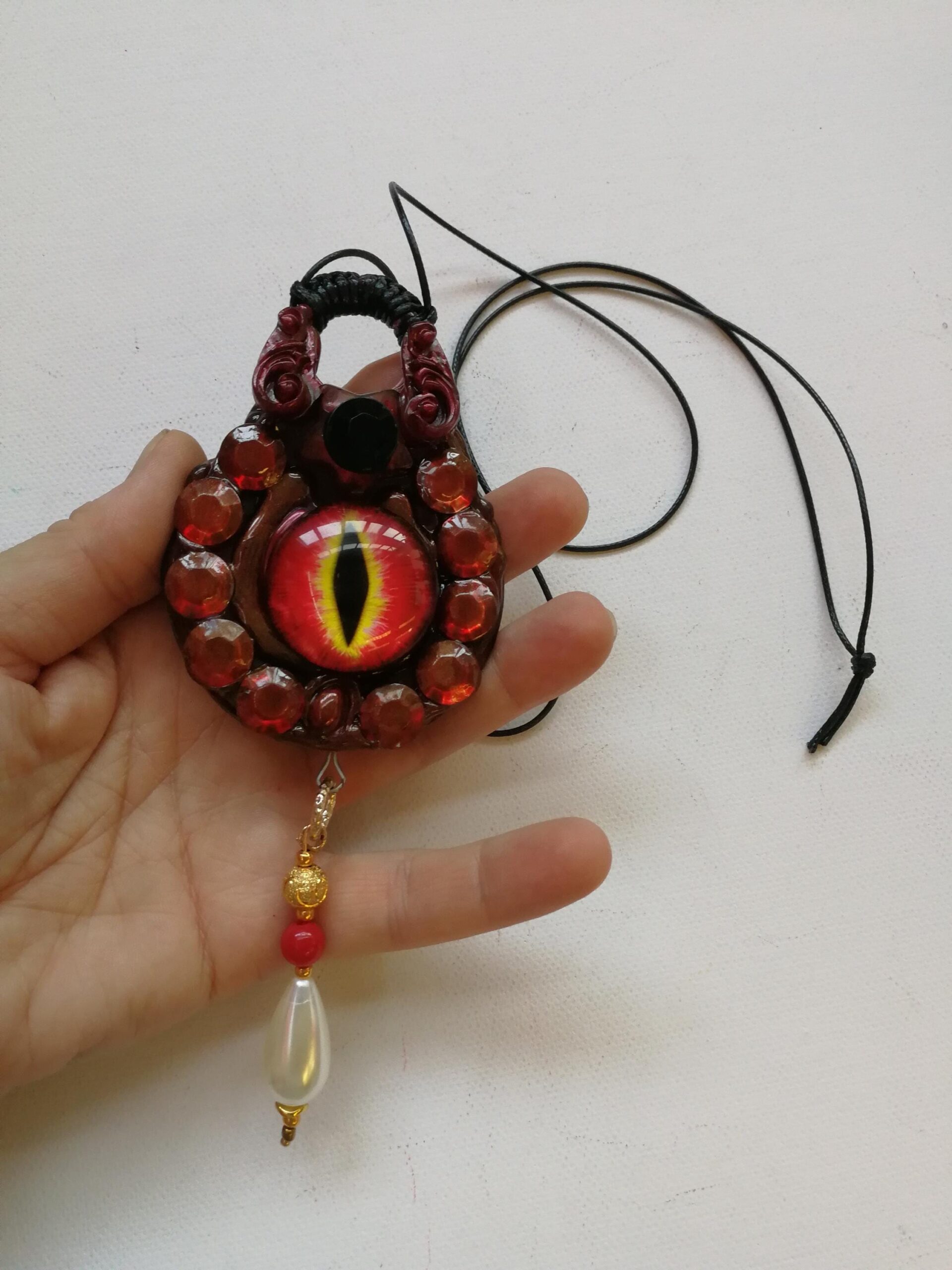 Dragon Eye, Satanic Necklace Satan Satanist Symbol, All Seeing Eye, Devil Pendant, Goth Jewel, Good Luck Talisman Charm