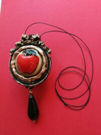 Snake Necklace Apple Pendant Talisman, Garden of Eden, Celestial Love Orgonite Paradise Amulet Charm