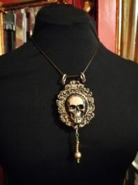 Cranium Skull Skeleton, Esoteric Jewelry Immortality Talisman, Magic Power Pendant, Dark Gothic Amulet Bone