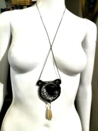 Witch Jewelry, Wicca Pagan Talisman Dove and Moon, Magic Pentacle Pendant, Gothic Jewel Amulet