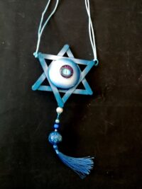 David Star Pendant, Hebrew Israel Symbol, Magic Talisman Bar Mitzvah Bat Mitzvah, Dragon Eye Big Magen David Necklace