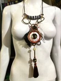 Devil Eye, Day of the Dead Pendant, Protection Talisman Amulet, Witch Jewelry Occult Magick Mouse Voodoo