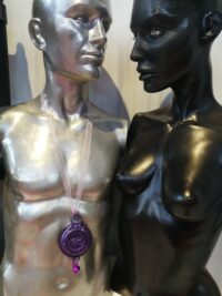I am Saint Germain, Protection Amulet Purple Flame Pendant, Immortality Talisman Necklace Occult Jewelry