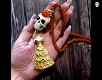 La Santa Muerte Pendant, Macabre Voodoo Magic Talisman, Lucky Amulet Gothic Skull Witch Jewelry