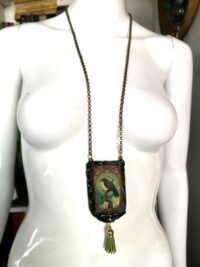 Black Raven Crow, Magic Talisman Witch Pendant, Esoteric Jewelry Witchcraft Symbol, Gothic Amulet Ritual